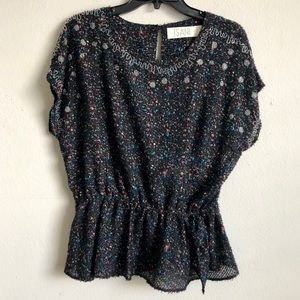 Anthropologie ISANI Speckle Print Blouse Large L